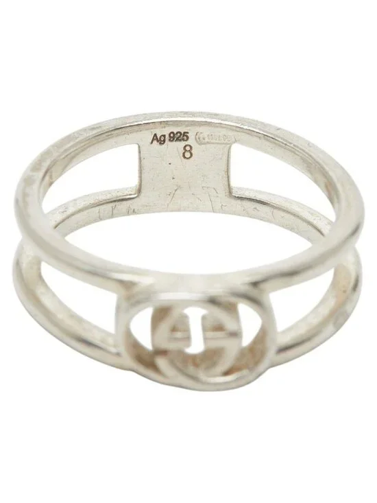 Gucci Interlocking Wide Open Band Ring Silver - Picture 7 of 7